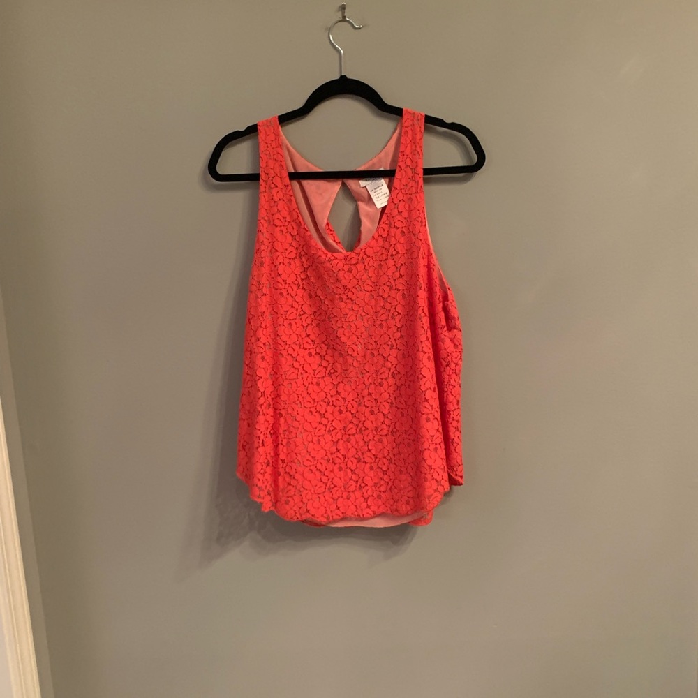 Orangish lace tank top